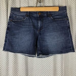 Loft Denim Raw Hem Dark Wash Jean Shorts 4